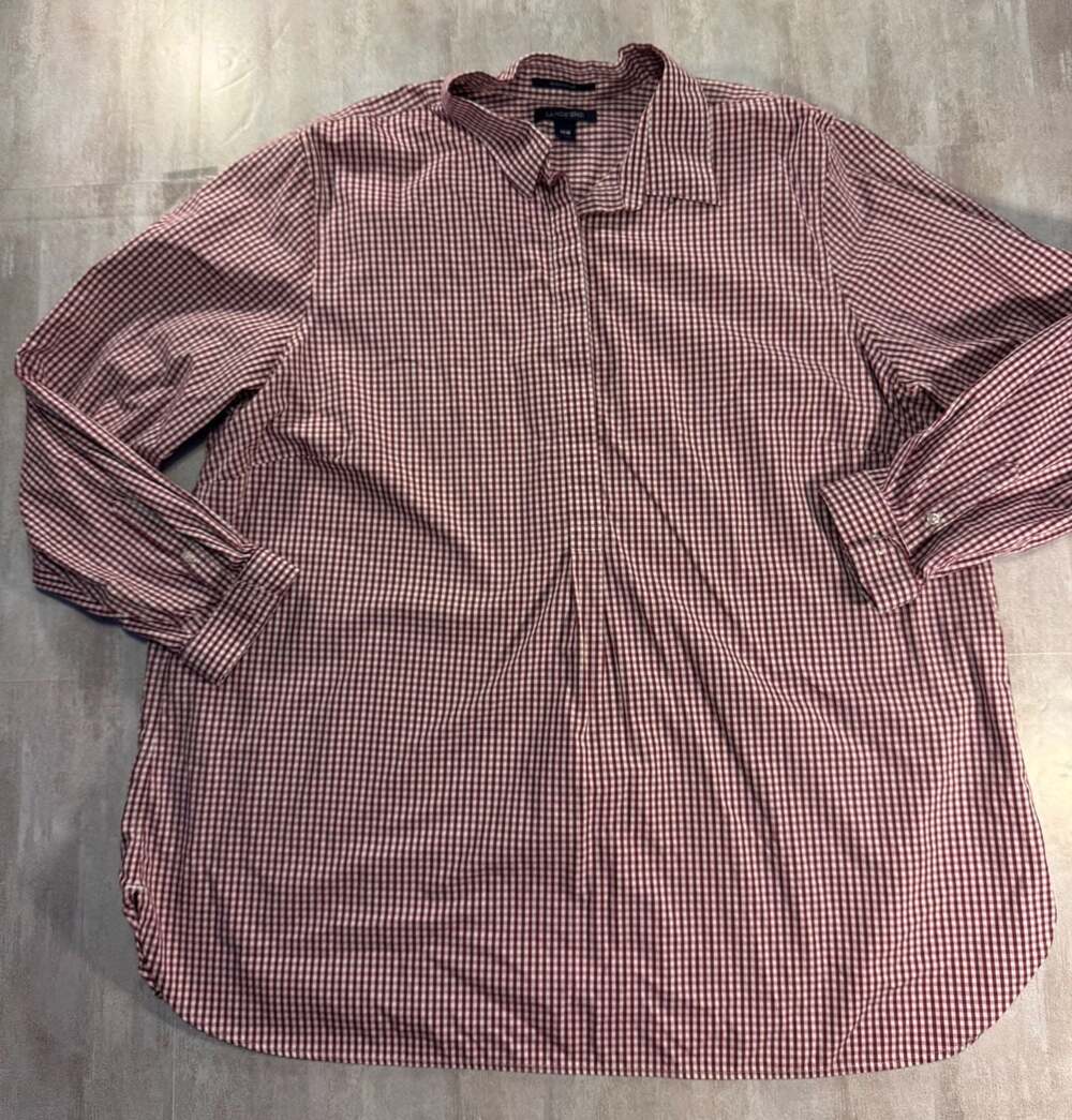 Lands' End No Iron Supima Gingham Button Down Shirt Size 18W